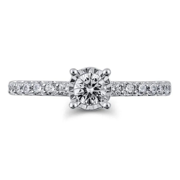 Goldia Rings 050 CT TW Natural Diamond Engagement Ring in Solid 10K White Gold Goldia Rings 050 CT TW Natural Diamond Engagement Ring in Solid 10K White Gold