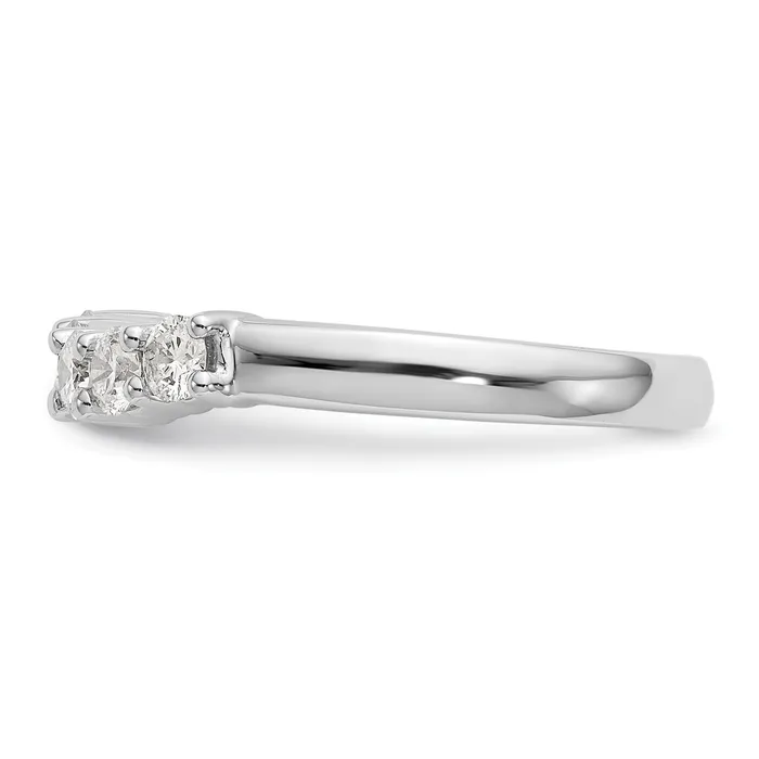 Goldia Rings 050ct CZ Solid Real 14K White Gold 5Stone Wedding Band Ring