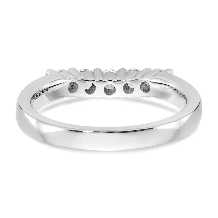 Goldia Rings 050ct CZ Solid Real 14K White Gold 5Stone Wedding Band Ring