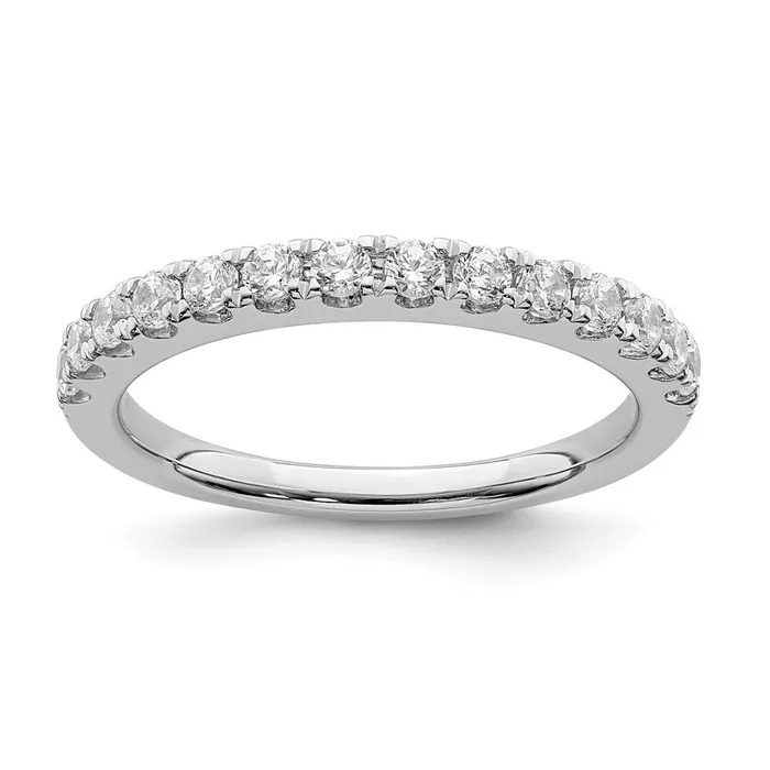 Goldia Rings 050ct CZ Solid Real 14K White Gold Wedding Band Ring