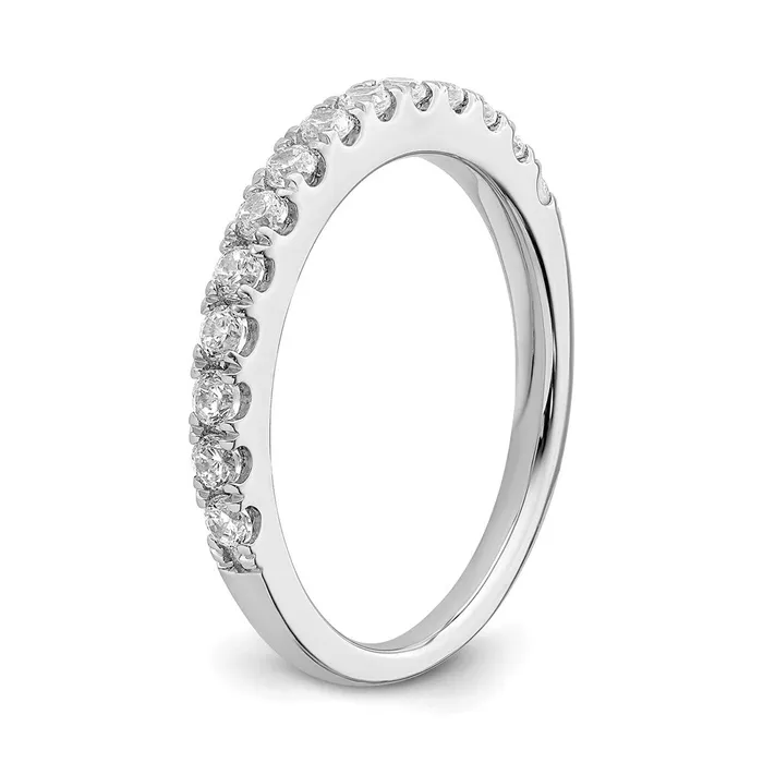 Goldia Rings 050ct CZ Solid Real 14K White Gold Wedding Band Ring