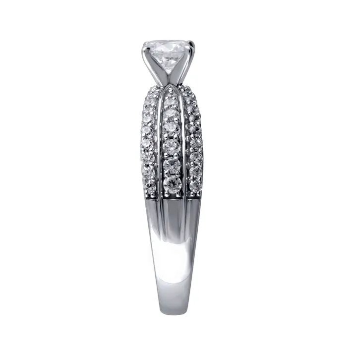 Goldia Rings 10 CT TW PrincessCut Natural Diamond MultiRow Engagement Ring in Solid 14K White Gold Goldia Rings 10 CT TW PrincessCut Natural Diamond MultiRow Engagement Ring in Solid 14K White Gold