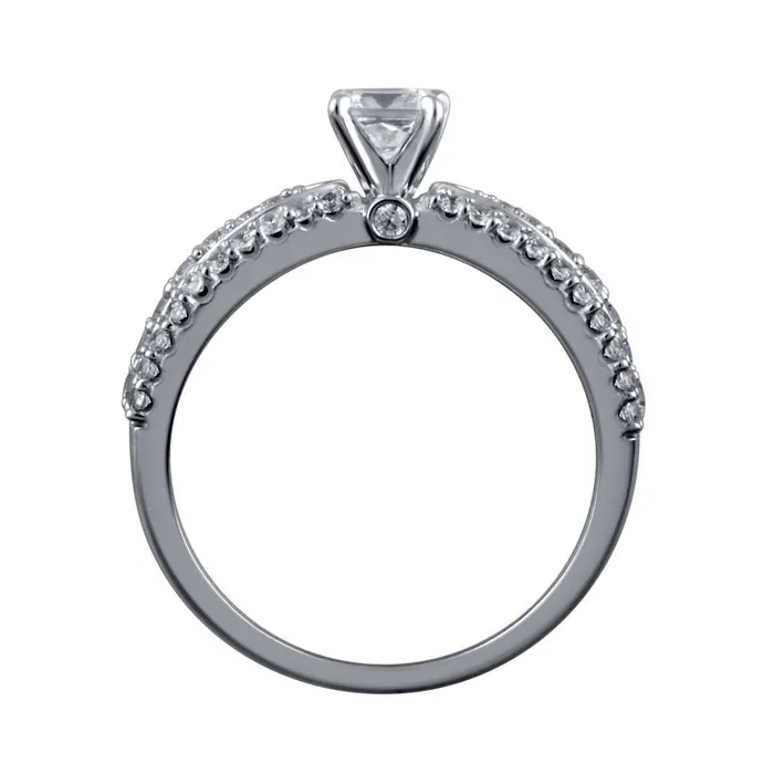 Goldia Rings 10 CT TW PrincessCut Natural Diamond MultiRow Engagement Ring in Solid 14K White Gold Goldia Rings 10 CT TW PrincessCut Natural Diamond MultiRow Engagement Ring in Solid 14K White Gold
