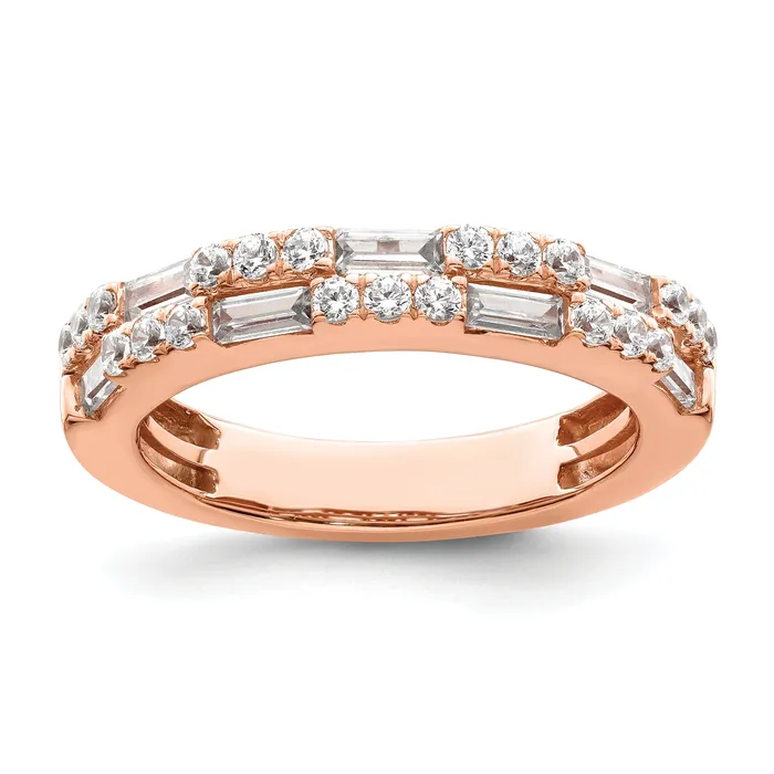 Goldia Rings 100ct CZ Solid Real 14K Rose Gold Complete Wedding Wedding Band Ring Goldia Rings 100ct CZ Solid Real 14K Rose Gold Complete Wedding Wedding Band Ring