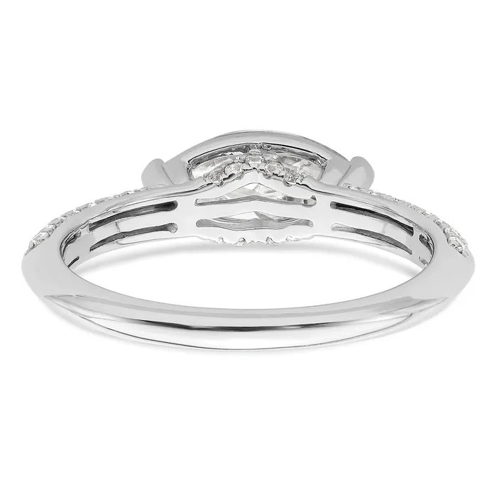 Goldia Rings 100ct CZ Solid Real 14k White East West 1ct Marquise Eng Dia Ring