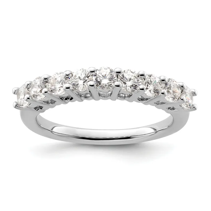 Goldia Rings 100ct CZ Solid Real 14K White Gold 9Stone Wedding Band Ring Goldia Rings 100ct CZ Solid Real 14K White Gold 9Stone Wedding Band Ring