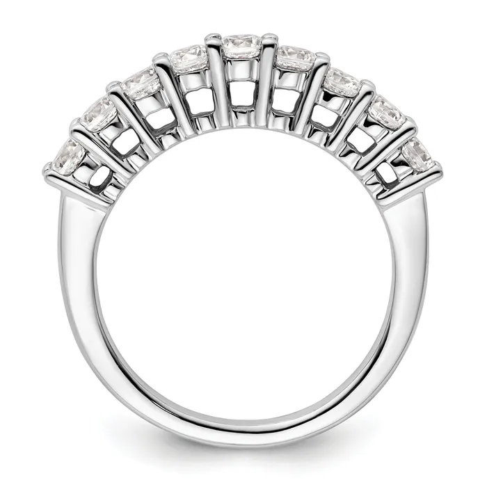 Goldia Rings 100ct CZ Solid Real 14K White Gold 9Stone Wedding Band Ring