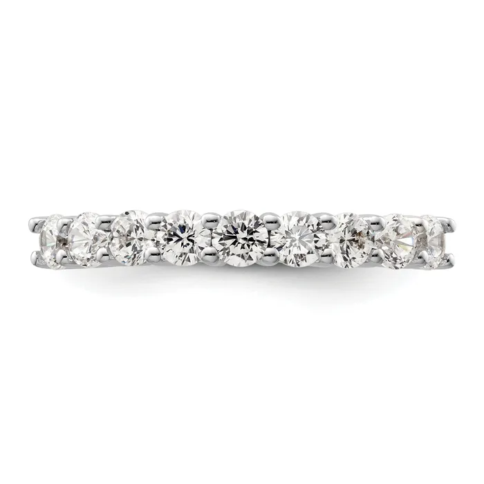 Goldia Rings 100ct CZ Solid Real 14K White Gold 9Stone Wedding Band Ring