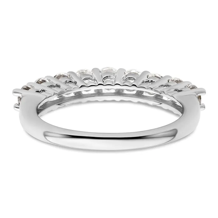 Goldia Rings 100ct CZ Solid Real 14K White Gold 9Stone Wedding Band Ring