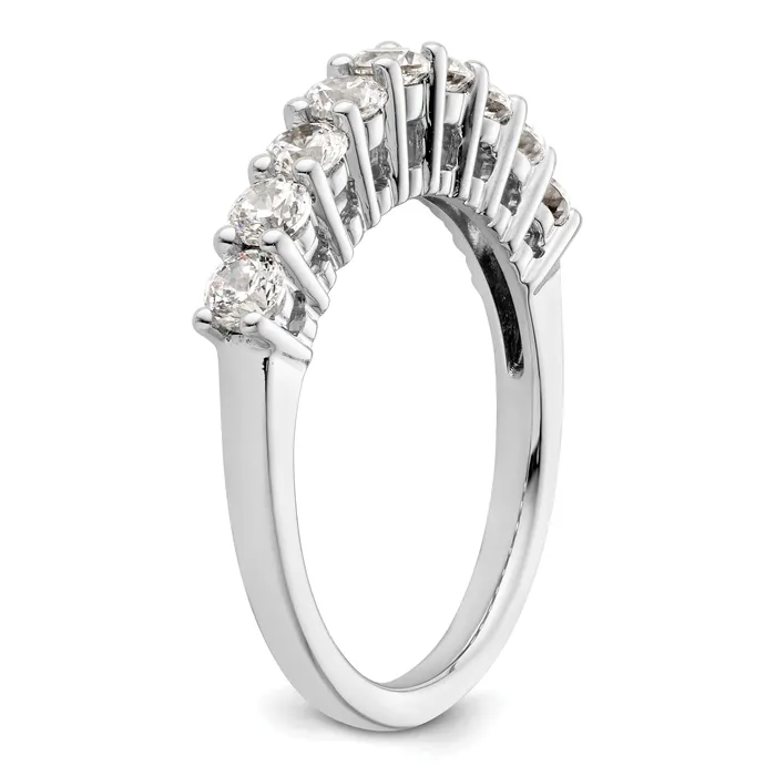 Goldia Rings 100ct CZ Solid Real 14K White Gold 9Stone Wedding Band Ring
