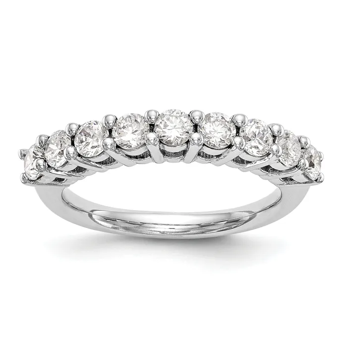 Goldia Rings 115ct CZ Solid Real 14K White Gold 9Stone Wedding Band Ring Goldia Rings 115ct CZ Solid Real 14K White Gold 9Stone Wedding Band Ring