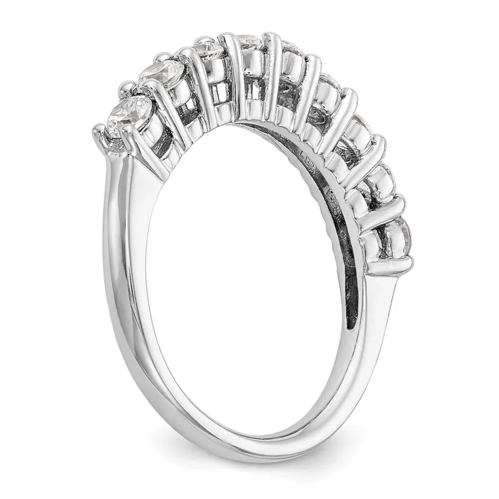 Goldia Rings 115ct CZ Solid Real 14K White Gold 9Stone Wedding Band Ring