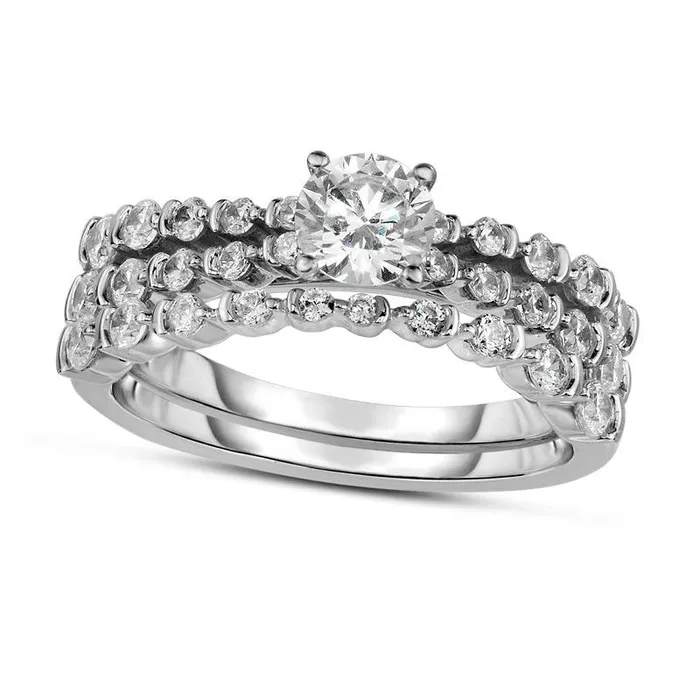Goldia Rings 125 CT TW Natural Diamond Bridal Engagement Ring Set in Solid 14K White Gold Goldia Rings 125 CT TW Natural Diamond Bridal Engagement Ring Set in Solid 14K White Gold