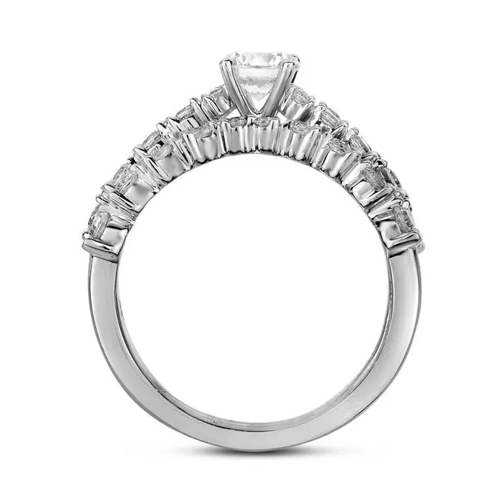 Goldia Rings 125 CT TW Natural Diamond Bridal Engagement Ring Set in Solid 14K White Gold Goldia Rings 125 CT TW Natural Diamond Bridal Engagement Ring Set in Solid 14K White Gold