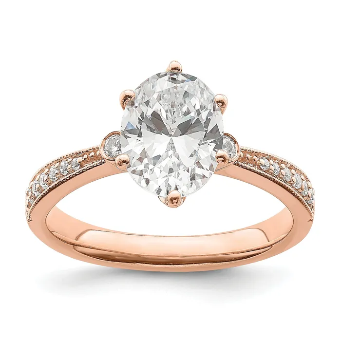 Goldia Rings 150ct CZ Solid Real 14k Rose Polish 1 12ct Oval Engagement Dia Ring Goldia Rings 150ct CZ Solid Real 14k Rose Polish 1 12ct Oval Engagement Dia Ring