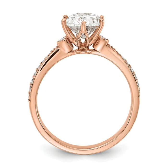 Goldia Rings 150ct CZ Solid Real 14k Rose Polish 1 12ct Oval Engagement Dia Ring