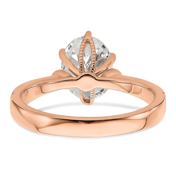 Goldia Rings 150ct CZ Solid Real 14k Rose Polish 1 12ct Oval Engagement Dia Ring
