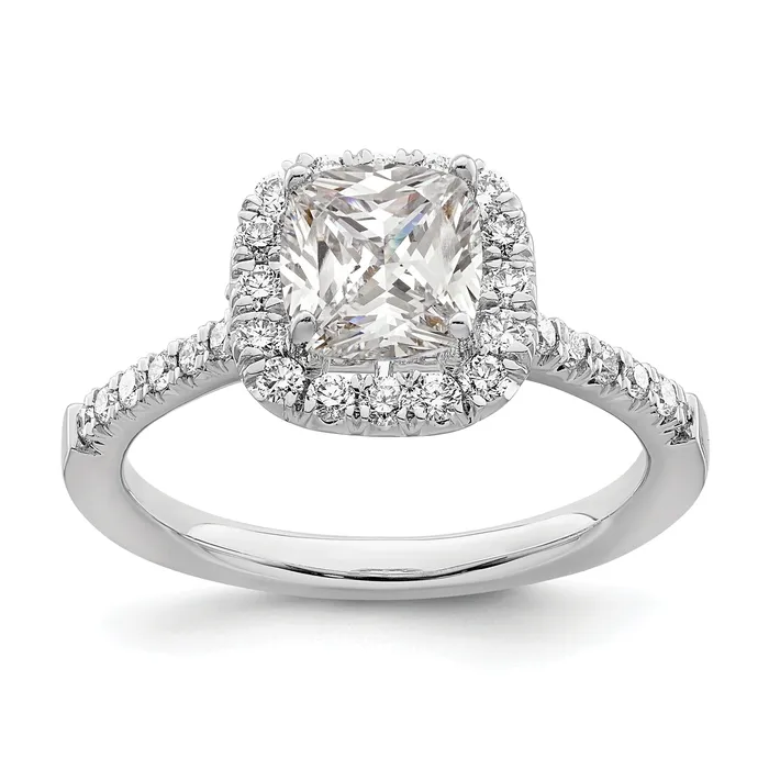 Goldia Rings 150ct CZ Solid Real 14K White Gold Cushion Halo Engagement Ring Goldia Rings 150ct CZ Solid Real 14K White Gold Cushion Halo Engagement Ring