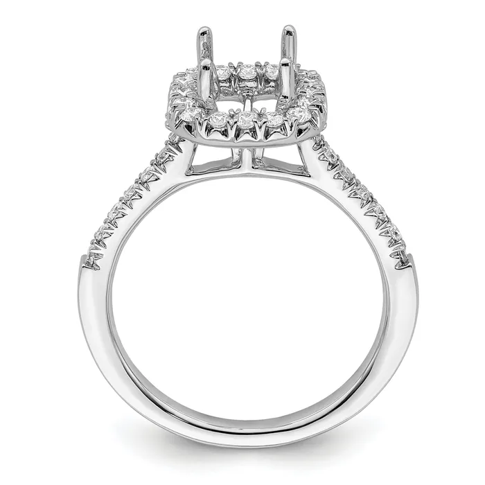 Goldia Rings 150ct CZ Solid Real 14K White Gold Cushion Halo Engagement Ring