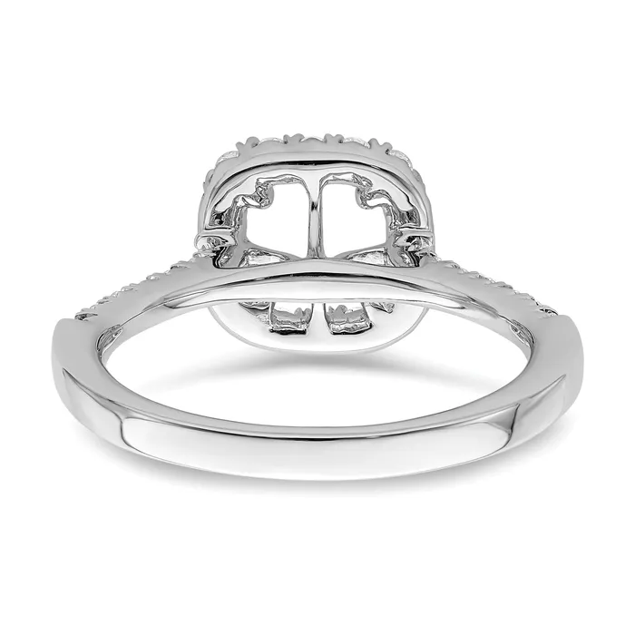 Goldia Rings 150ct CZ Solid Real 14K White Gold Cushion Halo Engagement Ring