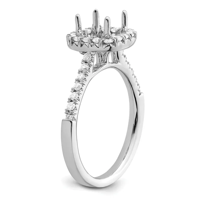 Goldia Rings 150ct CZ Solid Real 14K White Gold Cushion Halo Engagement Ring