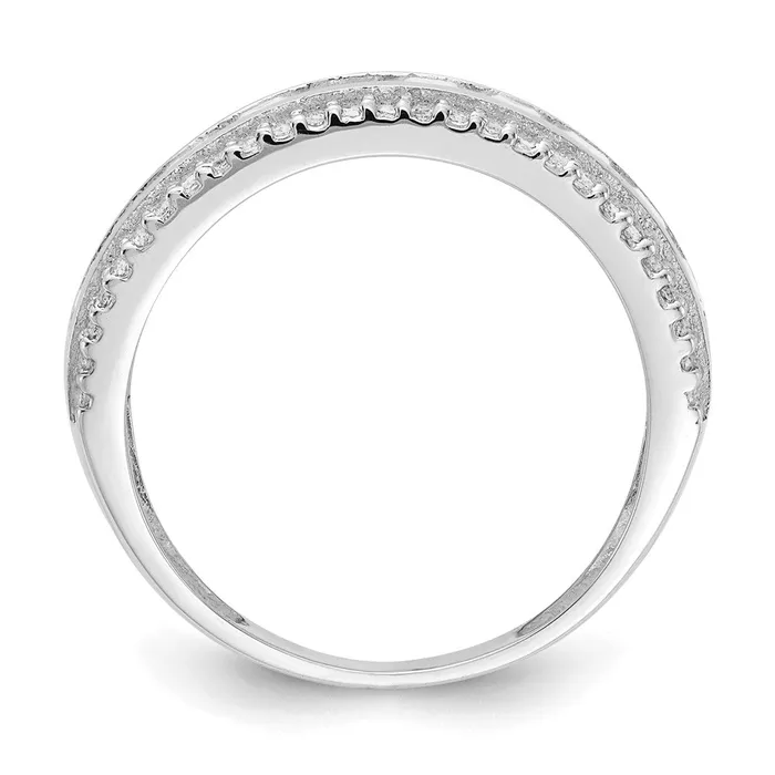 Goldia Rings 10k Tiara Collection White Gold Polished CZ Ring