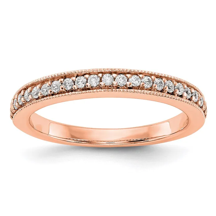 Goldia Rings 14K Rose Gold Real Diamond Band