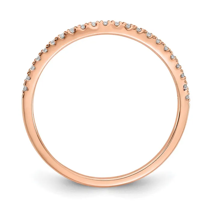 Goldia Rings 14k Rose Gold Real Diamond Contoured Wedding Band