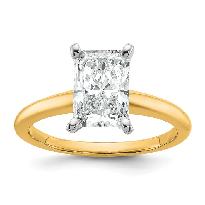 Goldia Rings 14k Twotone 2 Ct Lab Grown Diamond VSSI G Radiant Solitare Engagement Ring Goldia Rings 14k Twotone 2 Ct Lab Grown Diamond VSSI G Radiant Solitare Engagement Ring