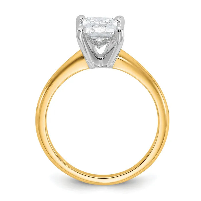 Goldia Rings 14k Twotone 2 Ct Lab Grown Diamond VSSI G Radiant Solitare Engagement Ring