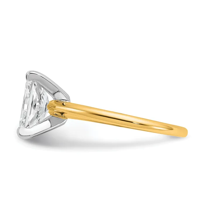Goldia Rings 14k Twotone 2 Ct Lab Grown Diamond VSSI G Radiant Solitare Engagement Ring