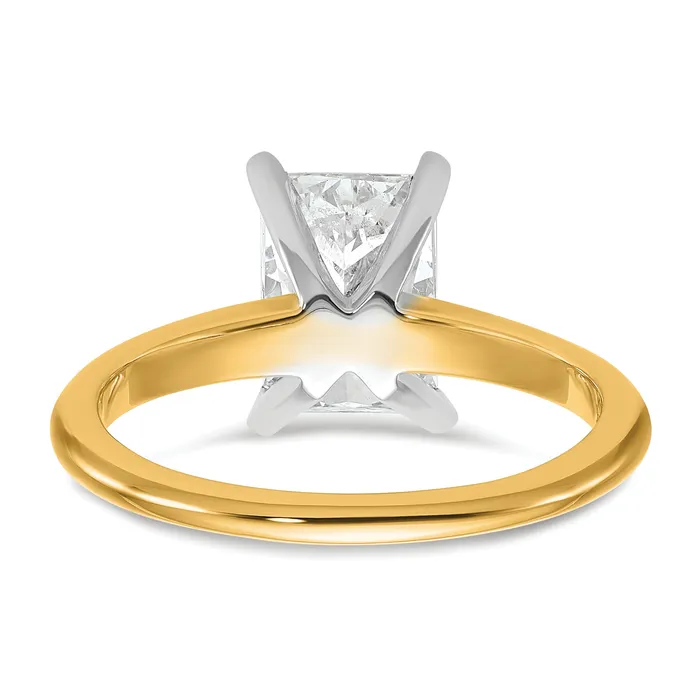 Goldia Rings 14k Twotone 2 Ct Lab Grown Diamond VSSI G Radiant Solitare Engagement Ring