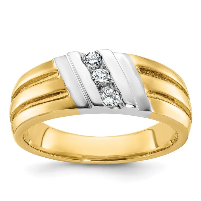 Goldia Rings 14k Twotone Gold Mens 15 carat Diamond Complete Ring