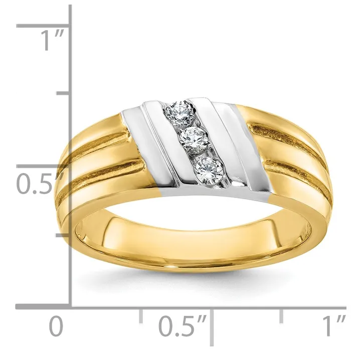 Goldia Rings 14k Twotone Gold Mens 15 carat Diamond Complete Ring
