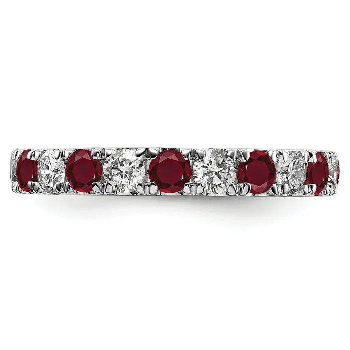 Goldia Rings 14k White Gold 1 15 Ct Lab Grown Diamond VSSI G and Lab Created Ruby Eternity Band Ring