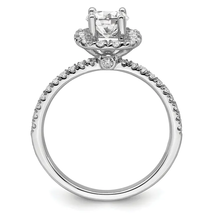 Goldia Rings 14k White Gold 1 Ct Lab Grown Diamond VSSI G Round Halo Engagement Ring