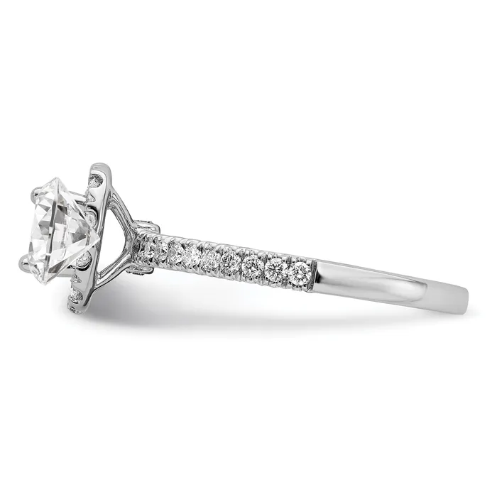 Goldia Rings 14k White Gold 1 Ct Lab Grown Diamond VSSI G Round Halo Engagement Ring