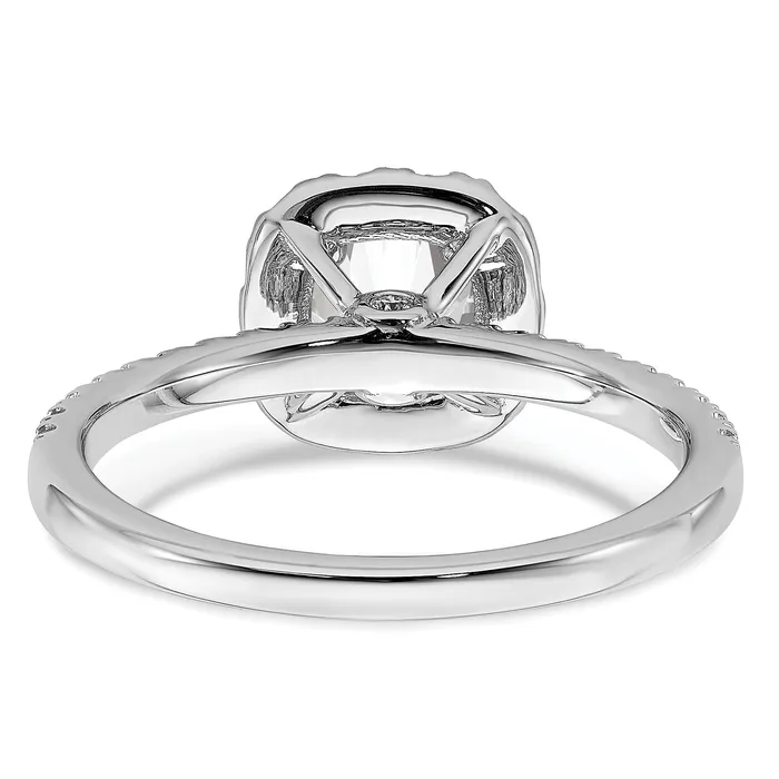 Goldia Rings 14k White Gold 1 Ct Lab Grown Diamond VSSI G Round Halo Engagement Ring