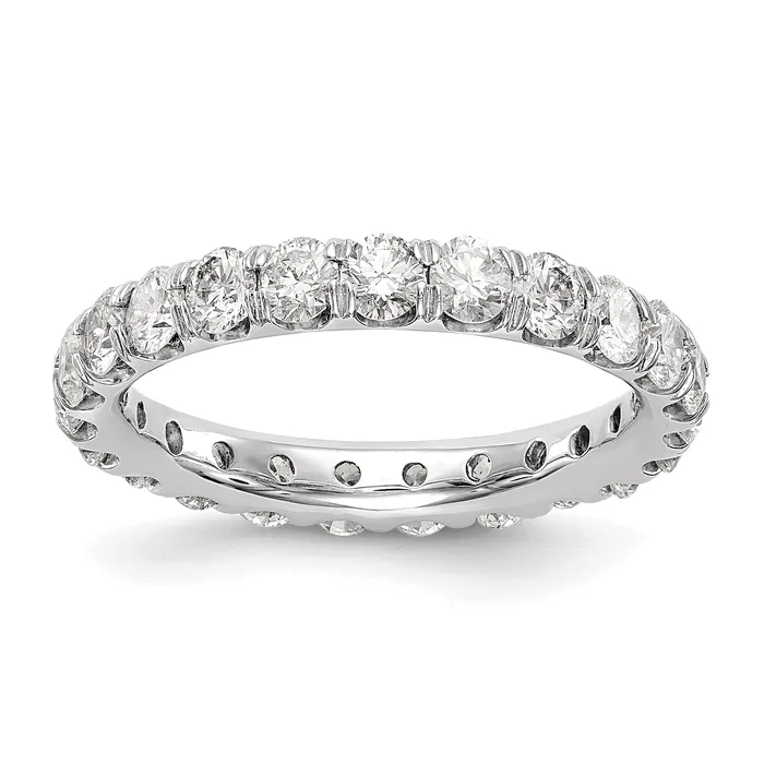 Goldia Rings 14k White Gold 3 Ct Lab Grown Diamond VSSI G Shared Prong Eternity Band Ring Goldia Rings 14k White Gold 3 Ct Lab Grown Diamond VSSI G Shared Prong Eternity Band Ring