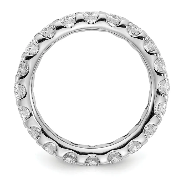 Goldia Rings 14k White Gold 3 Ct Lab Grown Diamond VSSI G Shared Prong Eternity Band Ring
