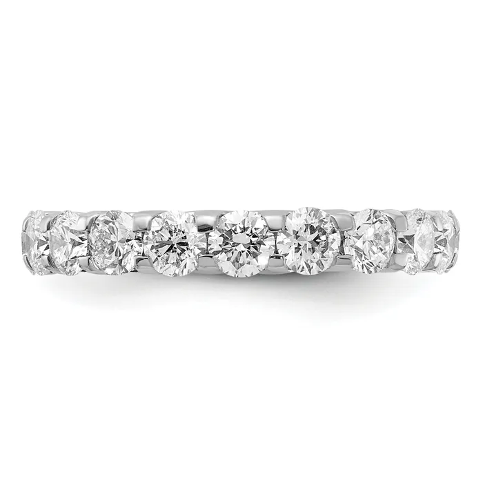 Goldia Rings 14k White Gold 3 Ct Lab Grown Diamond VSSI G Shared Prong Eternity Band Ring