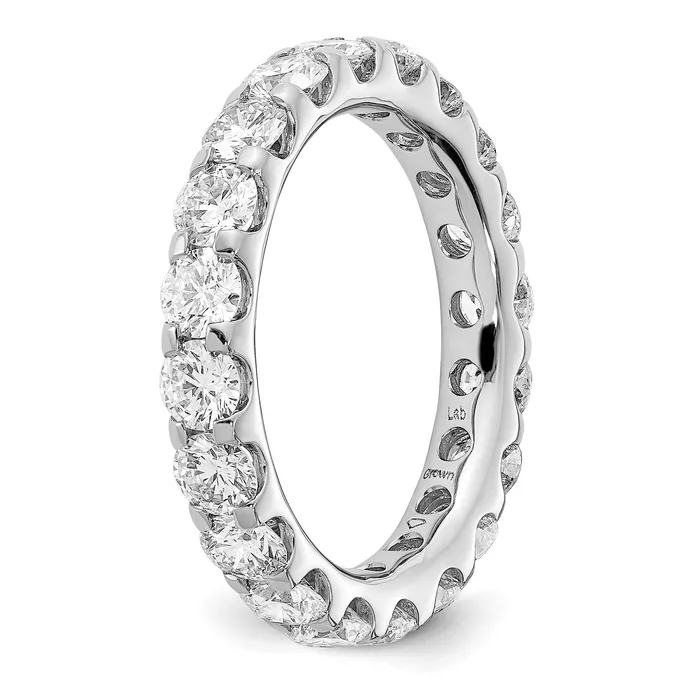 Goldia Rings 14k White Gold 3 Ct Lab Grown Diamond VSSI G Shared Prong Eternity Band Ring