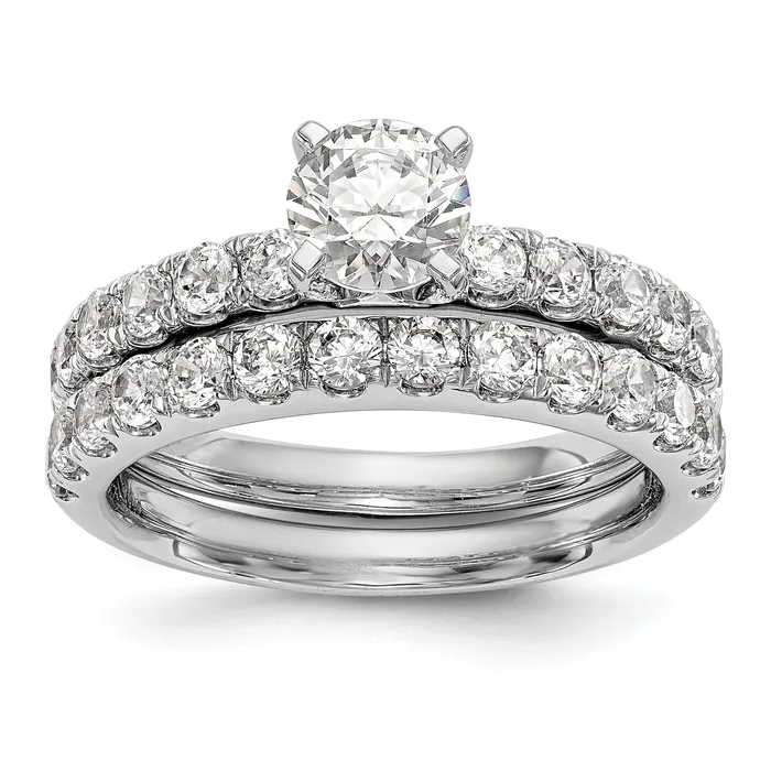 Goldia Rings 14k White Gold 58 Ct Lab Grown Diamond VSSI G Peg Set Engagement Ring