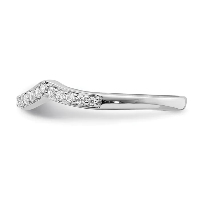 Goldia Rings 14k White Gold Contoured Real Diamond Band
