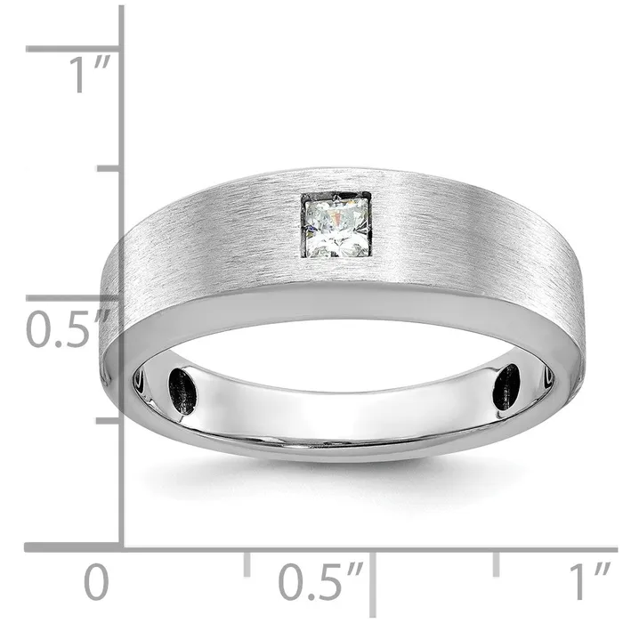 Goldia Rings 14k White Gold Mens Polished and Satin 16 carat Diamond Complete Ring