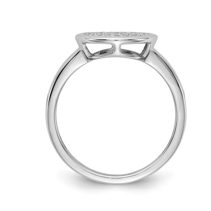 Goldia Rings 14k White Gold Real Diamond Fancy Circle Ring