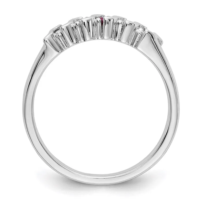 Goldia Rings 14k White Gold Real Diamond wRuby Band