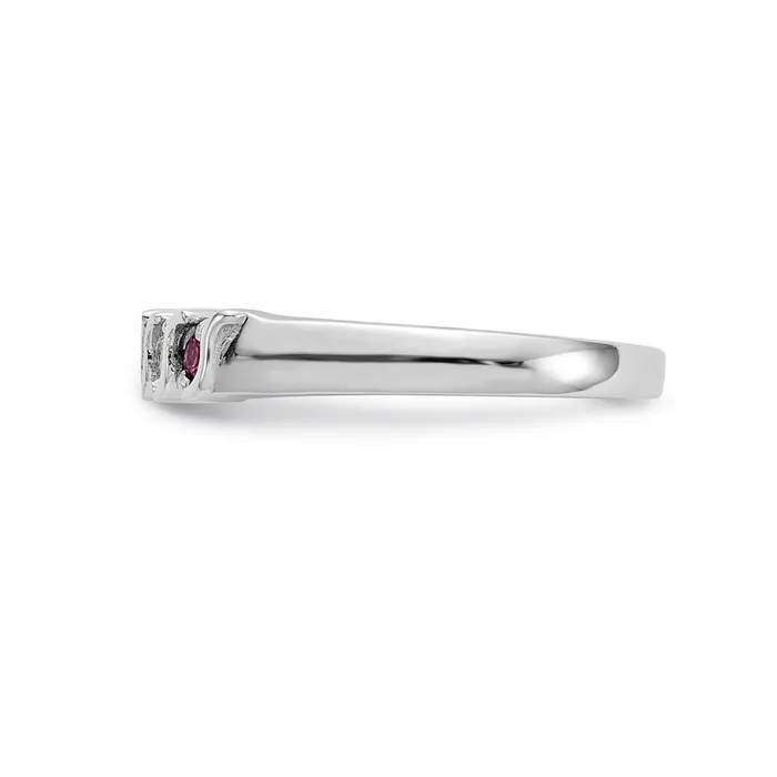 Goldia Rings 14k White Gold Real Diamond wRuby Band