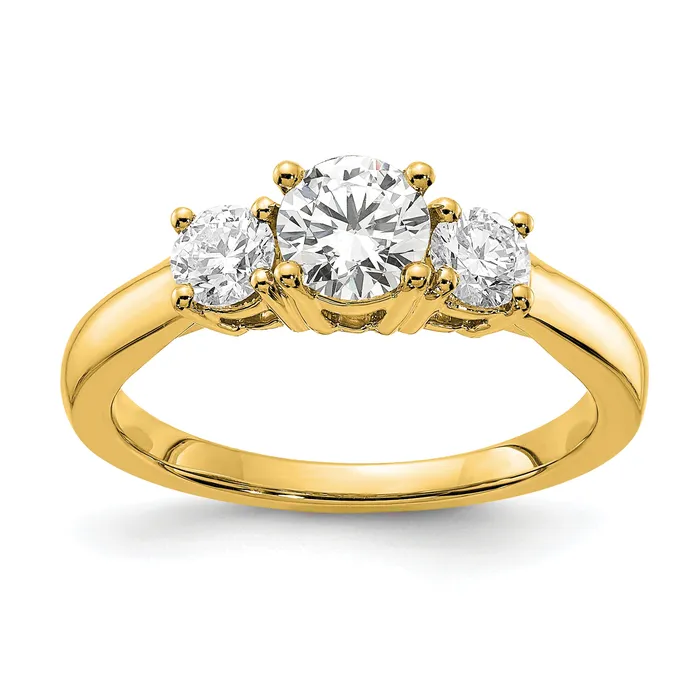 Goldia Rings 14k Yellow Gold 12 Ct Lab Grown Diamond VSSI G 12 Ct Center Round Three Stone Engagement Ring Goldia Rings 14k Yellow Gold 12 Ct Lab Grown Diamond VSSI G 12 Ct Center Round Three Stone Engagement Ring