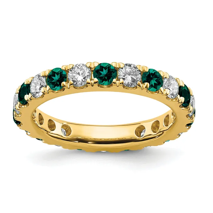 Goldia Rings 14k Yellow Gold 1 Ct Lab Grown Diamond VSSI G and Lab Created Alexandrite Eternity Band Ring Goldia Rings 14k Yellow Gold 1 Ct Lab Grown Diamond VSSI G and Lab Created Alexandrite Eternity Band Ring